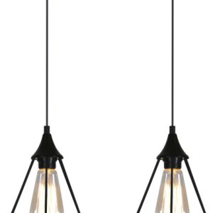 Lampa wisząca czarna Graf 2xE27x60W wym: 115x49x19 cm Candellux 856625