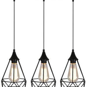 Lampa wisząca czarna Graf 3xE27x60W wym: 115x65x19 cm Candellux 856063