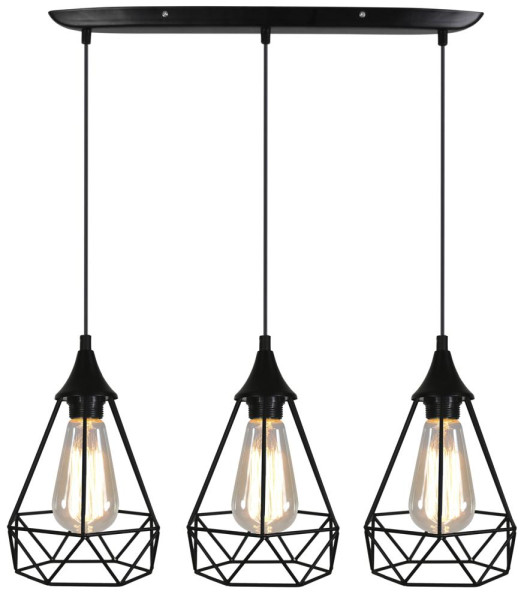Lampa wisząca czarna Graf 3xE27x60W wym: 115x65x19 cm Candellux 856063