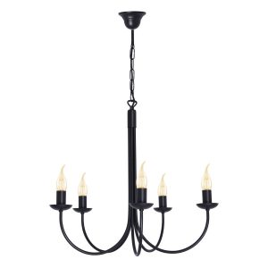 Lampa wisząca czarna HARIS 5xE14x40W wym: 85x58x58 cm Kaja 853957 Lampa wisząca czarna HARIS 5xE14x40W wym: 85x58x58 cm Kaja 853957