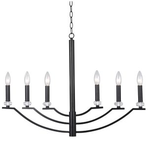 Lampa wisząca czarna HIMS 6xE14x12W wym: 125x59x81 cm Polux 854670 Lampa wisząca czarna HIMS 6xE14x12W wym: 125x59x81 cm Polux 854670