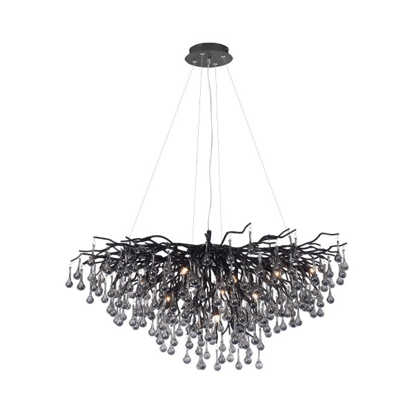 Lampa wisząca czarna ICICLE 10xG9x40W wym: 250x100x50 cm Paul Neuhaus 850328