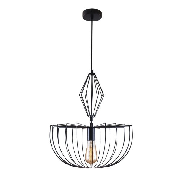 Lampa wisząca czarna JASMINA 1xE27x20W wym: 138,5x40x40 cm Polux 846568