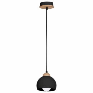 Lampa wisząca czarna-jasne drewno DAMA 1xE27x60W wym: 90x15x15 cm Milagro 852561 Lampa wisząca czarna-jasne drewno DAMA 1xE27x60W wym: 90x15x15 cm Milagro 852561