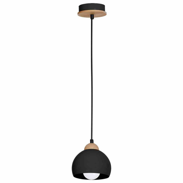 Lampa wisząca czarna-jasne drewno DAMA 1xE27x60W wym: 90x15x15 cm Milagro 852561