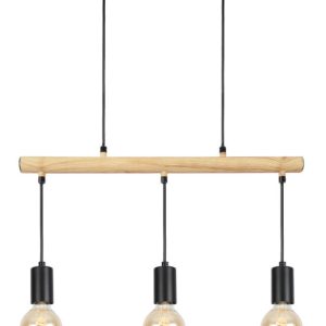 Lampa wisząca czarna-jasne drewno IZZY 3xE27x60W wym: 120x55x6 cm Candellux 860900 Lampa wisząca czarna-jasne drewno IZZY 3xE27x60W wym: 120x55x6 cm Candellux 860900