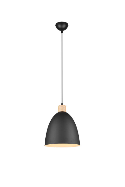 Lampa wisząca czarna-jasne drewno JAGGER 1xE27x40W wym: 150x25x25 cm RL 856326