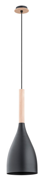 Lampa wisząca czarna-jasne drewno JUICE 1xE27x15W wym: 100x16x16 cm Alfa 841785