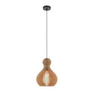 Lampa wisząca czarna-jasne drewno Roots 1xE27x40W Maytoni 849212