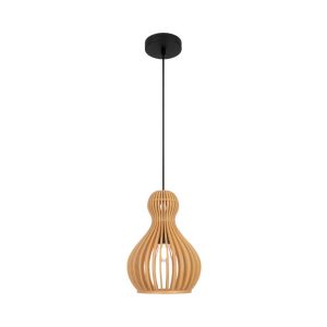 Lampa wisząca czarna-jasne drewno Roots 1xE27x40W Maytoni 849415