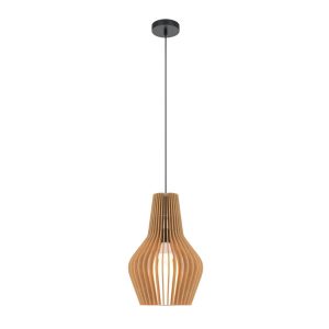 Lampa wisząca czarna-jasne drewno Roots 1xE27x40W Maytoni 849159