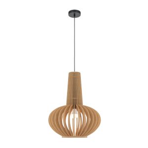 Lampa wisząca czarna-jasne drewno Roots 1xE27x40W Maytoni 849528