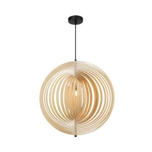 Lampa wisząca czarna-jasne drewno Roots 1xE27x40W Maytoni 849710