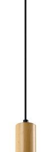 Lampa wisząca czarna-jasne drewno TUBO 1xGU10x25W wym: 90x7x7 cm Candellux 924033