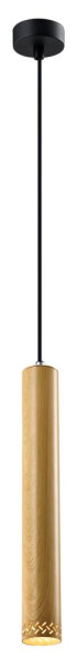Lampa wisząca czarna-jasne drewno TUBO 1xGU10x25W wym: 90x7x7 cm Candellux 924249