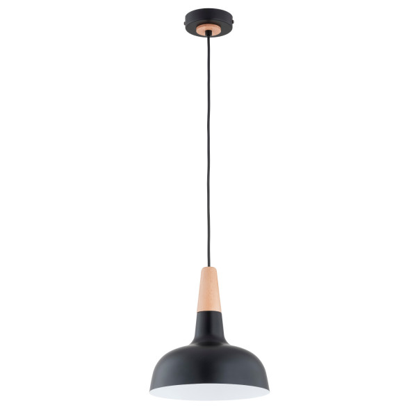 Lampa wisząca czarna-jasne drewno-złota RODOS 1xE27x15W Alfa 836314