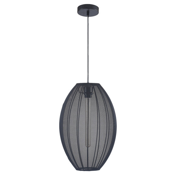 Lampa wisząca czarna KAREI 1xE27x20W wym: 120x30x30 cm Polux 841810