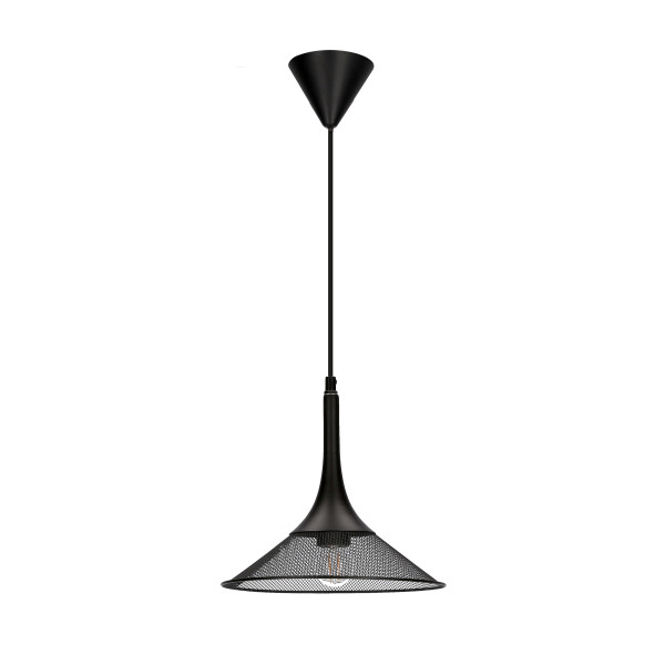 Lampa wisząca czarna KIRUNA 1xE27x40W wym: 110x25x25 cm Candellux 924504