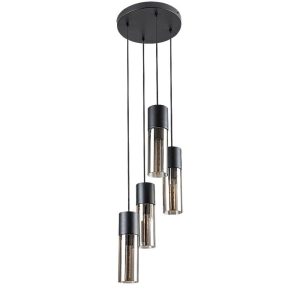 Lampa wisząca czarna-kolor dymny Ronno 4xE27x40W wym: 120x30x30 cm Rabalux 959136