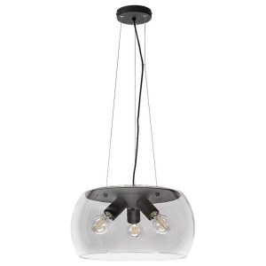 Lampa wisząca czarna-kolor dymny Ursula 3xE27x40W wym: 120x40x40 cm Rabalux 959182