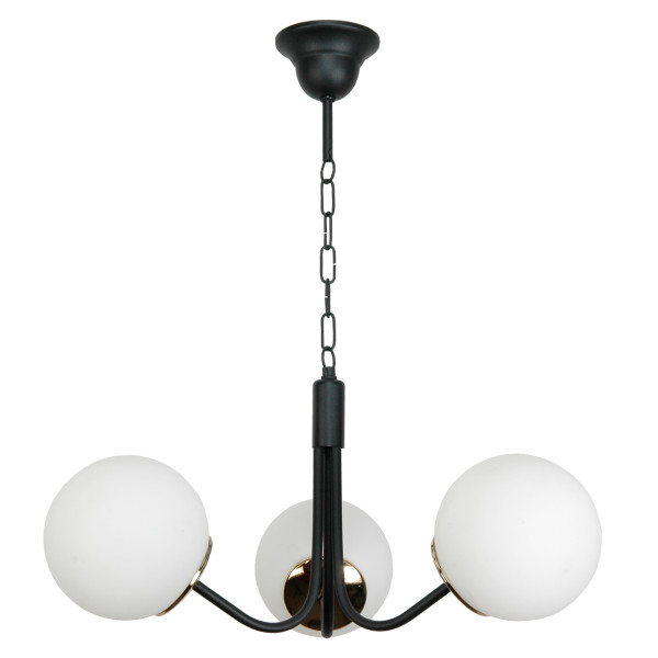 Lampa wisząca czarna kule białe glamour EDYLIT 3xE14 SOFIA 15-292 1048284
