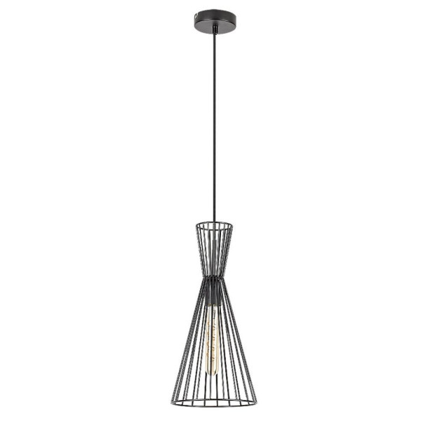 Lampa wisząca czarna Leandros 1xE27x40W wym: 140x19x19 cm Rabalux 952598