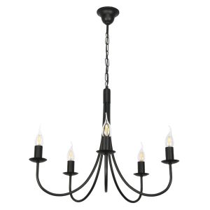 Lampa wisząca czarna loft do kuchni EDYLIT 5xE14 LUMEN NEGRO 14-880 1048794 Lampa wisząca czarna loft do kuchni EDYLIT 5xE14 LUMEN NEGRO 14-880 1048794