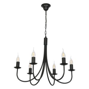 Lampa wisząca czarna loft do kuchni EDYLIT 6xE14 LUMEN NEGRO 14-886 1048827 Lampa wisząca czarna loft do kuchni EDYLIT 6xE14 LUMEN NEGRO 14-886 1048827