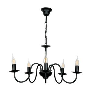 Lampa wisząca czarna loft do salonu EDYLIT 5xE14 KANDELE 15-510 1048899 Lampa wisząca czarna loft do salonu EDYLIT 5xE14 KANDELE 15-510 1048899