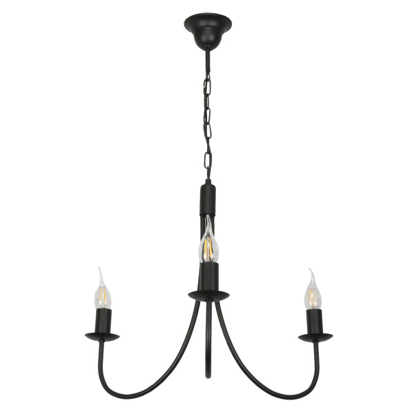Lampa wisząca czarna loft nad stół EDYLIT 3xE14 LUMEN NEGRO 14-882 1048932