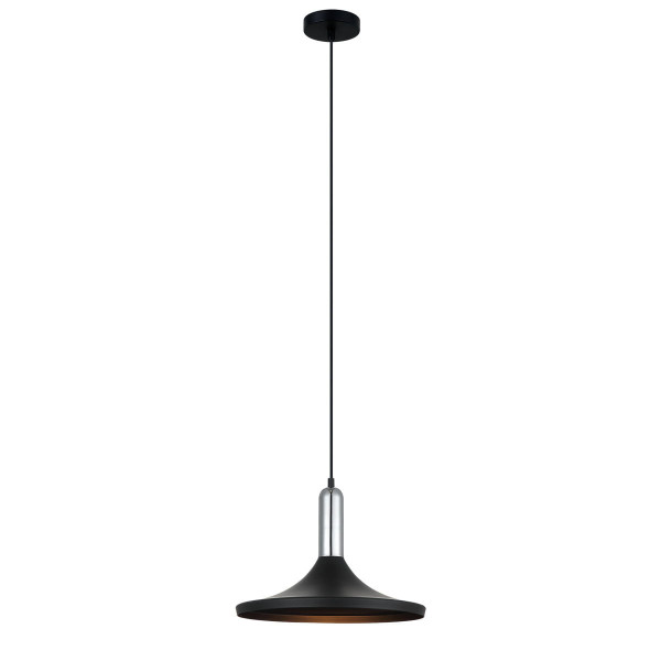 Lampa wisząca czarna Lusty 1xE27x60W wym: 110x36x36 cm Italux 854443