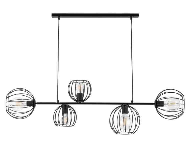 Lampa wisząca czarna Madam 5xE27x15W wym: 80x119x21 cm Sigma Lighting 837922
