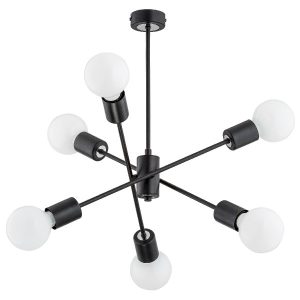 Lampa wisząca czarna MADI 6xE27x15W wym: 50x46x46 cm Alfa 837884 Lampa wisząca czarna MADI 6xE27x15W wym: 50x46x46 cm Alfa 837884