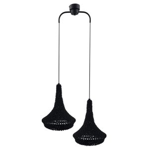 Lampa wisząca czarna MAHAKA 2xE27x20W wym: 175x50x26 cm Shilo 845311 Lampa wisząca czarna MAHAKA 2xE27x20W wym: 175x50x26 cm Shilo 845311