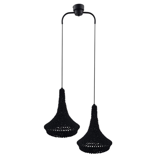 Lampa wisząca czarna MAHAKA 2xE27x20W wym: 175x50x26 cm Shilo 845311