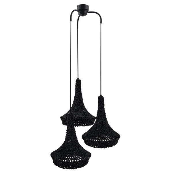 Lampa wisząca czarna MAHAKA 3xE27x20W wym: 175x50x50 cm Shilo 845291