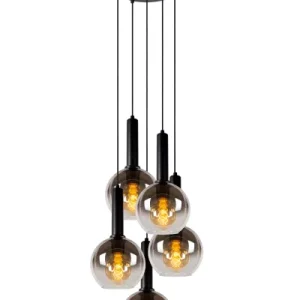 Lampa wisząca czarna MARIUS 5xE27x40W wym: 150x55x55 cm Lucide 850300 Lampa wisząca czarna MARIUS 5xE27x40W wym: 150x55x55 cm Lucide 850300
