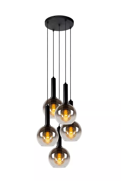 Lampa wisząca czarna MARIUS 5xE27x40W wym: 150x55x55 cm Lucide 850300