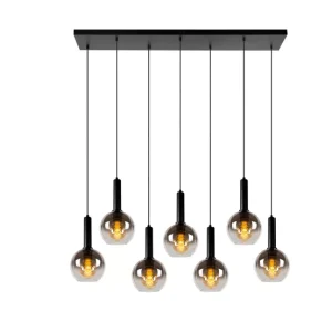 Lampa wisząca czarna MARIUS 7xE27x40W wym: 150x130x30 cm Lucide 850480 Lampa wisząca czarna MARIUS 7xE27x40W wym: 150x130x30 cm Lucide 850480