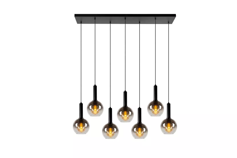 Lampa wisząca czarna MARIUS 7xE27x40W wym: 150x130x30 cm Lucide 850480