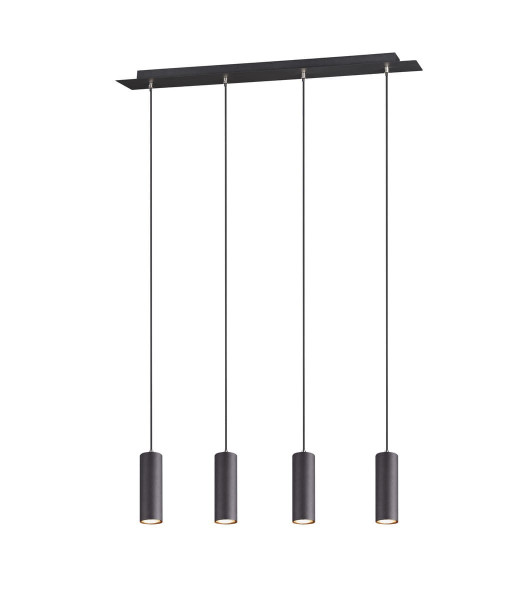 Lampa wisząca czarna MARLEY 4xGU10x35W wym: 150x75x9 cm Trio 858222