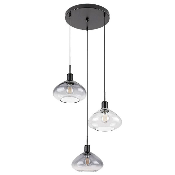Lampa wisząca czarna matowa Dvora 3xE27x40W Rabalux 952603