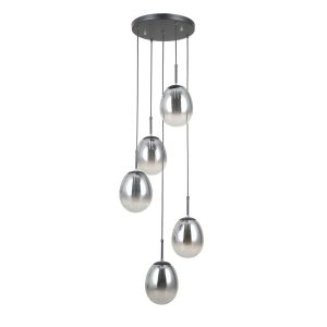 Lampa wisząca czarna matowa MEOLO 5xE14x5W wym: 120x42x42 cm Italux 836086 Lampa wisząca czarna matowa MEOLO 5xE14x5W wym: 120x42x42 cm Italux 836086