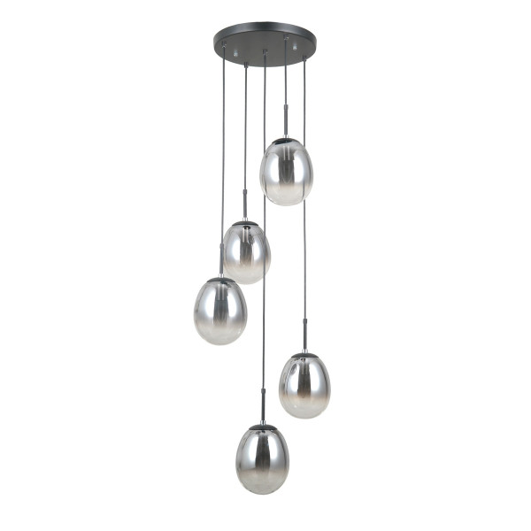 Lampa wisząca czarna matowa MEOLO 5xE14x5W wym: 120x42x42 cm Italux 836086