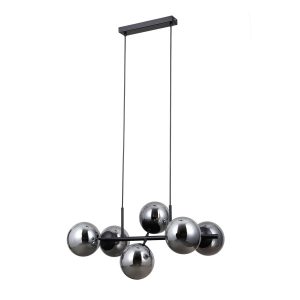 Lampa wisząca czarna matowa MOLITE 6xE14x5W wym: 150x67x43 cm Italux 835797 Lampa wisząca czarna matowa MOLITE 6xE14x5W wym: 150x67x43 cm Italux 835797
