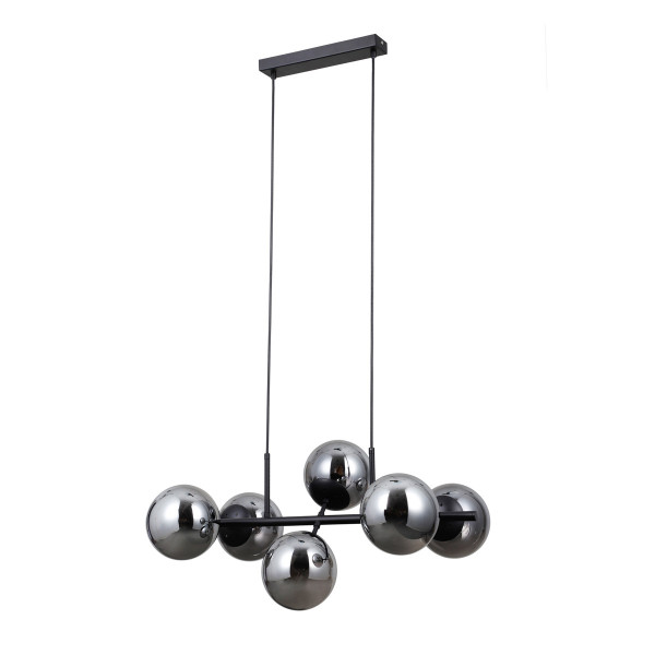 Lampa wisząca czarna matowa MOLITE 6xE14x5W wym: 150x67x43 cm Italux 835797
