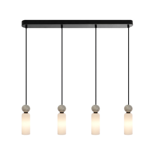 Lampa wisząca czarna matowa SANTOS 4xG9x40W wym: 185x81x6 cm Italux 835969