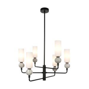 Lampa wisząca czarna matowa SANTOS 6xG9x40W wym: 80x55x55 cm Italux 835971 Lampa wisząca czarna matowa SANTOS 6xG9x40W wym: 80x55x55 cm Italux 835971
