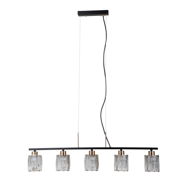 Lampa wisząca czarna matowa SIMONA 5xE14x40W wym: 110x85x10 cm Italux 836163