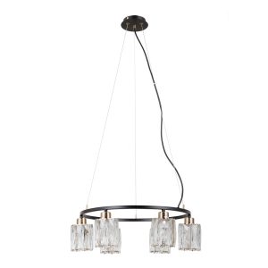 Lampa wisząca czarna matowa SIMONA 6xE14x40W wym: 110x53x53 cm Italux 837365 Lampa wisząca czarna matowa SIMONA 6xE14x40W wym: 110x53x53 cm Italux 837365
